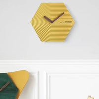 Horloge Murale Design 3D Jaune