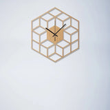 Hexagone - Horloge Murale Bois