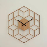 Hexagone - Horloge Murale Bois