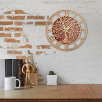 Horloge Murale Arbre De Vie en Bois