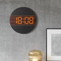 Horloge Murale Digitale en Bois