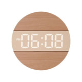 Horloge Murale Digitale en Bois