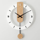 Pendule Murale Blanche en Bois