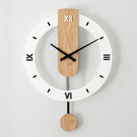 Pendule Murale Blanche en Bois