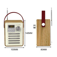 Radio Réveil Bois Mini Portable