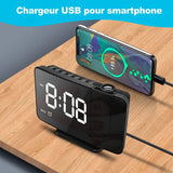 Réveil projecteur chargeur smartphone